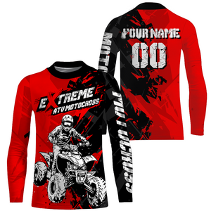 ATV Motocross Racing Jersey Red Upf30+ Kid Men Quad Bike Shirt ATV Off-Road Jersey MX32