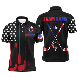 American Flag Golf Polo Shirt Custom for Men Women Patriotic Golf Polo US Shirt MMG40