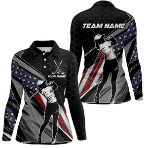 Custom American Flag Golf Polo Shirt for Men Women Golf Polo US Shirt Patriotic MMG42