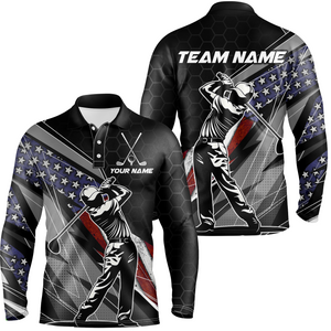 Custom American Flag Golf Polo Shirt for Men Women Golf Polo US Shirt Patriotic MMG42