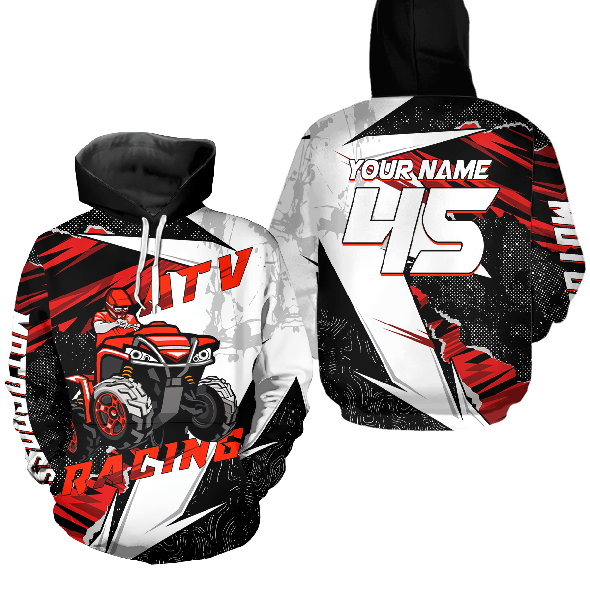 Personalized ATV Motocross Hoodie Adult Men Women Quad Shirt ATV Riding Hoodie MHATV15