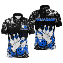 Load image into Gallery viewer, Blue Watercolor Bowling Shirts Men Women Team Custom Bowling Polo &amp; 1/4 Zip Shirt MBL60