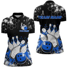 Load image into Gallery viewer, Blue Watercolor Bowling Shirts Men Women Team Custom Bowling Polo &amp; 1/4 Zip Shirt MBL60