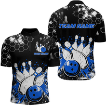 Load image into Gallery viewer, Blue Watercolor Bowling Shirts Men Women Team Custom Bowling Polo &amp; 1/4 Zip Shirt MBL60