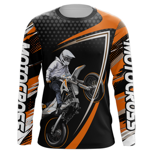 Motocross Racing Jersey Orange Upf30+ MX Racing Dirt Bike Jersey Kid Men Motorcycle XM173