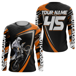 Motocross Racing Jersey Orange Upf30+ MX Racing Dirt Bike Jersey Kid Men Motorcycle XM173