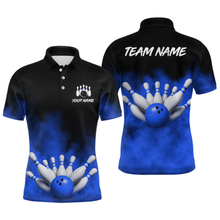 Load image into Gallery viewer, Blue Smoke Bowling Shirts for Men Women Team Personalized Bowling Polo and Quarter Zip MBL130