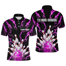 Load image into Gallery viewer, Thunder Lightning Pink Bowling Shirt Custom Bowling Jersey for Men Women Team MBL66