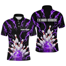 Load image into Gallery viewer, Thunder Lightning Purple Bowling Shirt Custom Bowling Jersey for Men Women Team MBL66