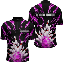 Load image into Gallery viewer, Thunder Lightning Pink Bowling Shirt Custom Bowling Jersey for Men Women Team MBL66