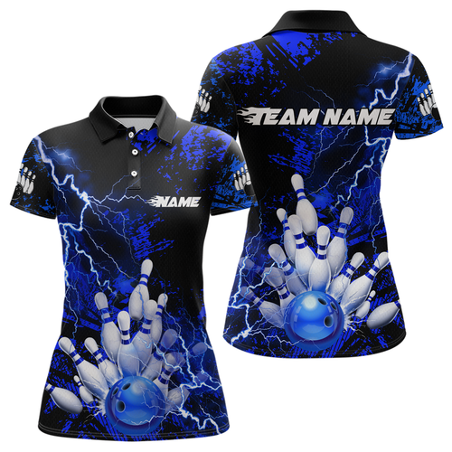 Blue Thunder Lightning Bowling Shirt Custom Colorful Bowling Jersey Men Women Team MBL67