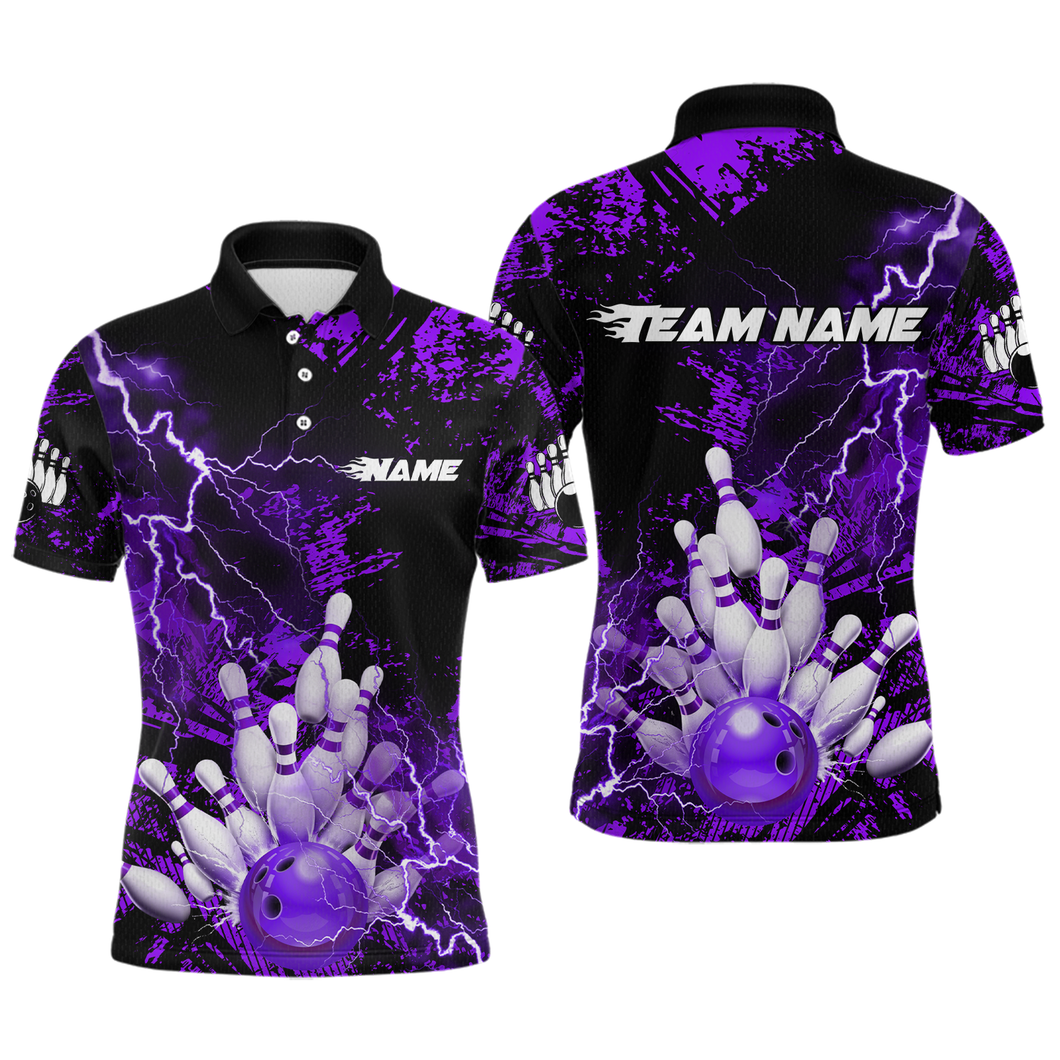 Purple Thunder Lightning Bowling Shirt Custom Colorful Bowling Jersey Men Women Team MBL67