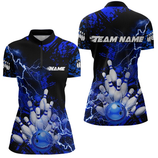 Blue Thunder Lightning Bowling Shirt Custom Colorful Bowling Jersey Men Women Team MBL67