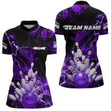 Load image into Gallery viewer, Purple Thunder Lightning Bowling Shirt Custom Colorful Bowling Jersey Men Women Team MBL67