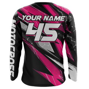 Pink Motocross Jersey Youth Women Men Upf30+ Dirt Bike Shirt Motorcycle Riding Shirt XM271