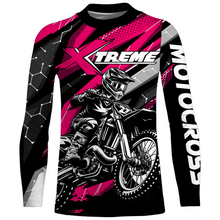 Load image into Gallery viewer, Pink Motocross Jersey Youth Women Men Upf30+ Dirt Bike Shirt Motorcycle Riding Shirt XM271