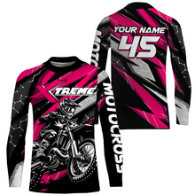 Load image into Gallery viewer, Pink Motocross Jersey Youth Women Men Upf30+ Dirt Bike Shirt Motorcycle Riding Shirt XM271