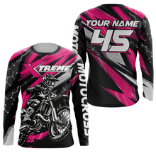 Load image into Gallery viewer, Pink Motocross Jersey Youth Women Men Upf30+ Dirt Bike Shirt Motorcycle Riding Shirt XM271