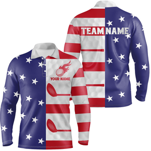 Custom American Flag Golf Polo Shirt for Men Women Patriotic US Golf Polo Shirt MMG51
