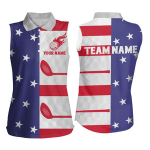 Custom American Flag Golf Polo Shirt for Men Women Patriotic US Golf Polo Shirt MMG51