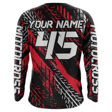Load image into Gallery viewer, Motocross Off-road Jersey Black Red UPF30+ Youth Adult Custom Dirt Bike Racing Shirt Long Sleeves XM55