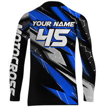 Load image into Gallery viewer, Custom Dirt Bike MX Jersey Kid Men Women UPF30+ Blue Motocross Shirt Extreme Racing XM63