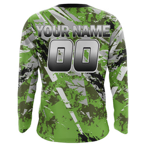 Motocross Racing Jersey Camo Green UPF30+ Custom Dirt Bike Shirt Men Women Kid Off-Road Jersey XM65