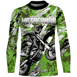 Motocross Racing Jersey Camo Green UPF30+ Custom Dirt Bike Shirt Men Women Kid Off-Road Jersey XM65