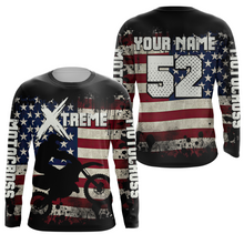 Load image into Gallery viewer, Patriotic American Flag Motocross Jersey Youth UPF30+ Extreme Dirt Bike Racing Shirt Kid Men Women XM124