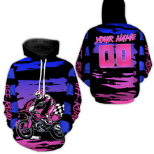 Load image into Gallery viewer, Personalized Motocross Hoodie Dirt Bike Racing Hoodie For Men Women US Biker MH38