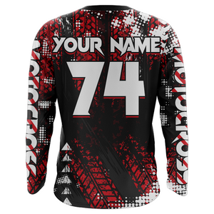 Motocross Jersey Red UPF30+ Youth Xtreme Dirt Bike Shirt Kids Men Off-road MX Racing XM135