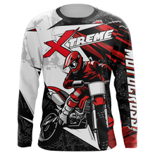 Load image into Gallery viewer, Custom Motocross Jersey Youth Mens UPF30+ Black Red Dirt Bike Shirt Racing Off-Road Shirt XM209