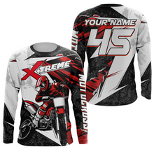 Load image into Gallery viewer, Custom Motocross Jersey Youth Mens UPF30+ Black Red Dirt Bike Shirt Racing Off-Road Shirt XM209