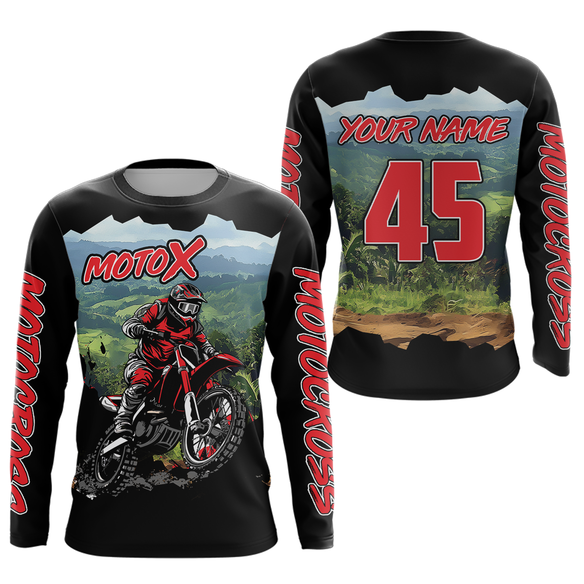 Black Motocross Jersey Custom Dirt Bike Shirts Men Kid Women Riding Moto Shirts XM336