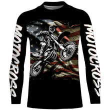 Load image into Gallery viewer, American Flag Motocross Jersey UPF30+ Youth Women Men Kid Dirt Bike Shirt Patriotic Racing Jersey XM71