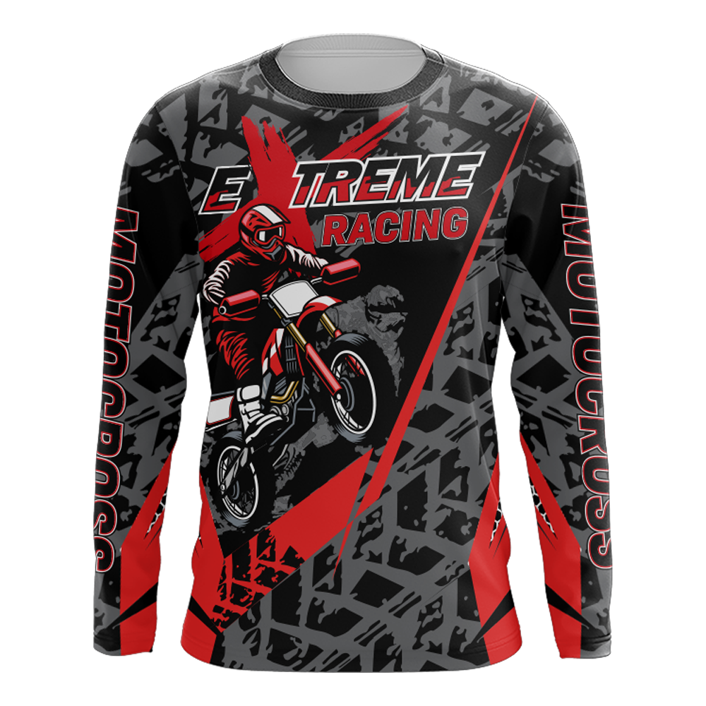 Personalized Red Motocross Jersey Youth&Adult UPF30+ Extreme Dirt Bike –  ChipteeAmz