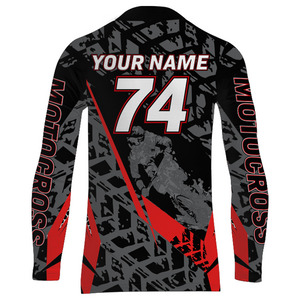 Red Motocross Racing Jersey Youth Men Kid UPF30+ Dirt Bike Motorcycle Riding Off-Road XM139