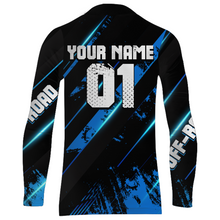 Load image into Gallery viewer, Motocross Jersey Youth Men UPF30+ Black Blue Dirt Bike Shirt MX Racing Motorcycle Jersey XM212