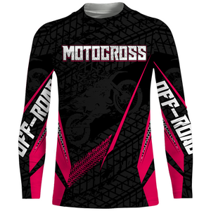Customized Jersey For Women Pink Dirt Bike Racing Jersey Custom