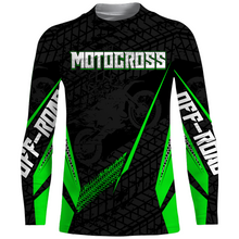 Load image into Gallery viewer, Motocross Racing Jersey Youth Men Kid UPF30+ Off-road Dirt Bike Shirt Motorcycle Green XM215