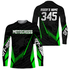 Load image into Gallery viewer, Motocross Racing Jersey Youth Men Kid UPF30+ Off-road Dirt Bike Shirt Motorcycle Green XM215