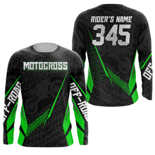 Load image into Gallery viewer, Motocross Racing Jersey Youth Men Kid UPF30+ Off-road Dirt Bike Shirt Motorcycle Green XM215