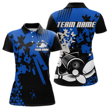 Load image into Gallery viewer, Custom Blue Butterflies Bowling Shirts for Men Women Bowling Jersey Team Name MBL79