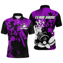 Load image into Gallery viewer, Custom Purple Butterflies Bowling Shirts for Men Women Bowling Jersey Team Name MBL79