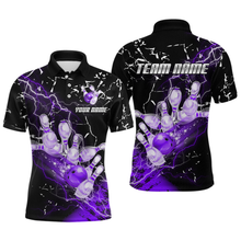 Load image into Gallery viewer, Custom Purple Lightning Bowling Shirts for Men Women Team Bowling Polo &amp; 1/4 Zip MBL80