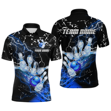Load image into Gallery viewer, Custom Bllue Lightning Bowling Shirts for Men Women Team Bowling Polo &amp; 1/4 Zip MBL80