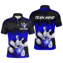 Load image into Gallery viewer, Customize Blue Bowling Shirts for Men Women Team Bowling Polo &amp; 1/4 Zip Shirts MBL81