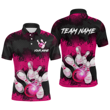 Load image into Gallery viewer, Customize Pink Bowling Shirts for Men Women Team Bowling Polo &amp; 1/4 Zip Shirts MBL81