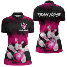 Load image into Gallery viewer, Customize Pink Bowling Shirts for Men Women Team Bowling Polo &amp; 1/4 Zip Shirts MBL81