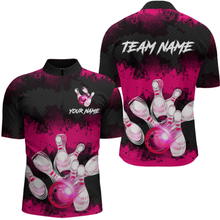 Load image into Gallery viewer, Customize Pink Bowling Shirts for Men Women Team Bowling Polo &amp; 1/4 Zip Shirts MBL81